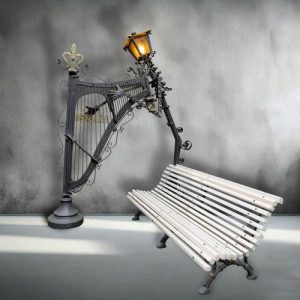farola banco forjada artesanal artistica decorativa streetlight handmade artisan decorative