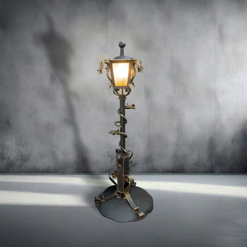 farola basica forjada artesanal artistica decorativa streetlight handmade artisan decorative