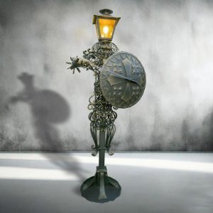 farola espadayescudo forjada artesanal artistica decorativa streetlight handmade artisan decorative