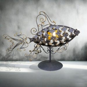 farola pez forjada artesanal artistica decorativa streetlight handmade artisan decorative