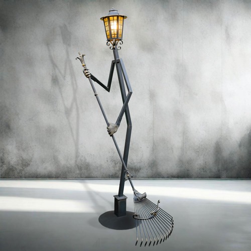 farola rastrillo forjada artesanal artistica decorativa streetlight handmade artisan decorative
