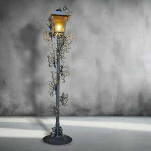 farola streetlight basica con flores forjada artistico artesanal decortativa handmade artisan decorative