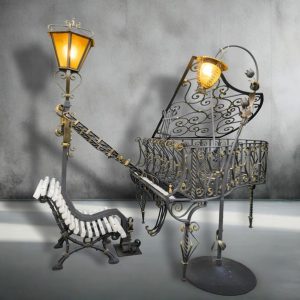 farola streetlight pianista forjado artistico artesanal decortativa handmade artisan decorative