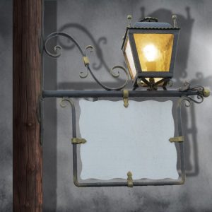 farola streetlight suspendida con espejo forjada artistico artesanal decortativa handmade artisan decorative