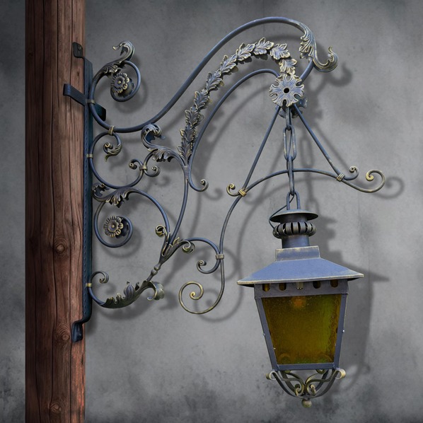 farola streetlight suspendida forjada artistico artesanal decortativa handmade artisan decorative sin luz