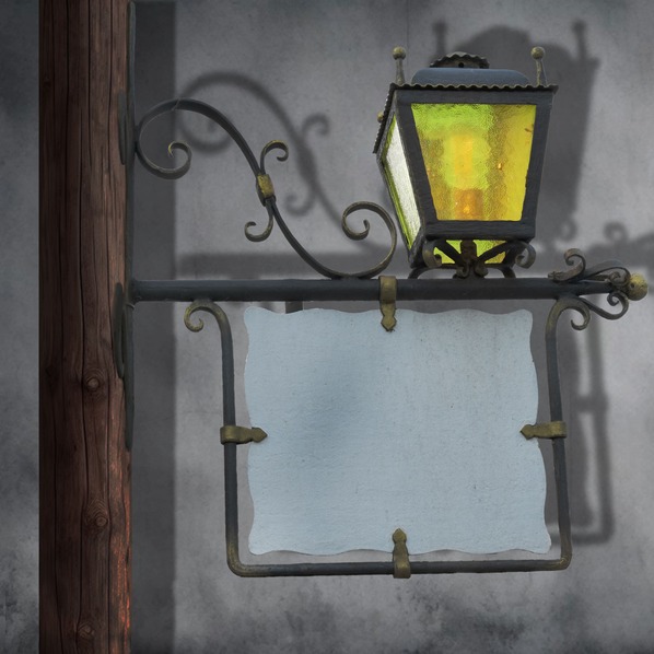 farola streetlight suspendida forjada con espejo artistico artesanal decortativa handmade artisan decorative sin luz
