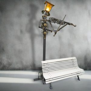 farola streetlight tocando violin artistico artesanal decortativa handmade artisan decorative