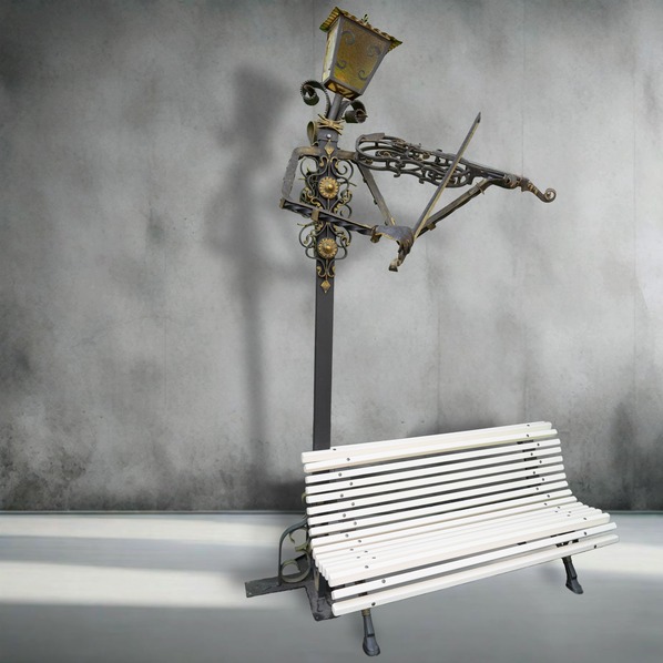 farola streetlight tocando violin artistico artesanal decortativa handmade artisan decorative sin luz