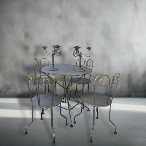mesa sillas forjadas artisticas artesanal ручная работа кустарная декоративная