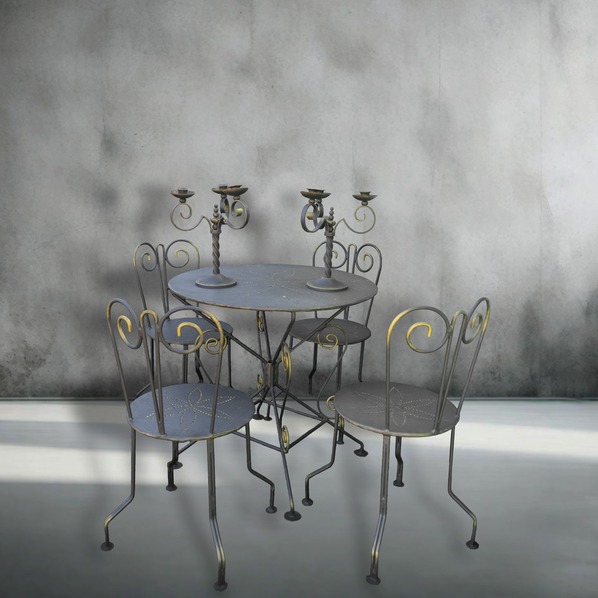 mesa sillas forjadas artisticas artesanal handmade artisan decorative